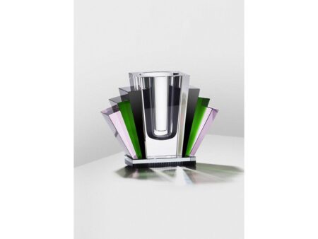 Reflections Copenhagen - Harlem Vase - Vase - Black/Clear/Green/Pink - 22,5 x 17,8 x 10 cm