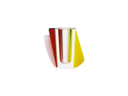 Reflections Copenhagen - Raleigh Vase - Vase - Neon Yellow,Clear,Orange,Milk - L12.7 x H12 cm