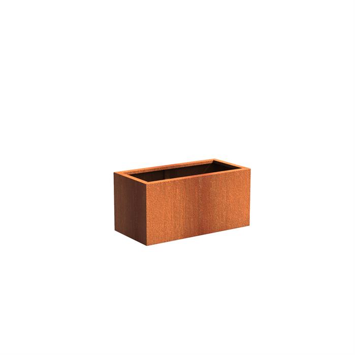 Rektangulær cortenstål 100 x 50 cm højde 50 cm Rektangulær cortenstål 100 x 50 cm højde 50 cm