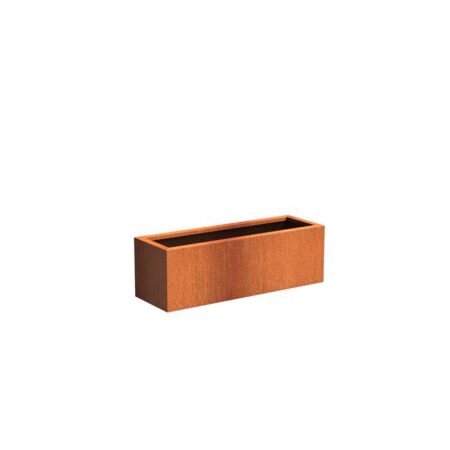 Rektangulær cortenstål 120 x 40 cm højde 40 cm