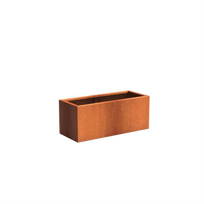 Rektangulær cortenstål 120 x 50 cm højde 50 cm Rektangulær cortenstål 120 x 50 cm højde 50 cm