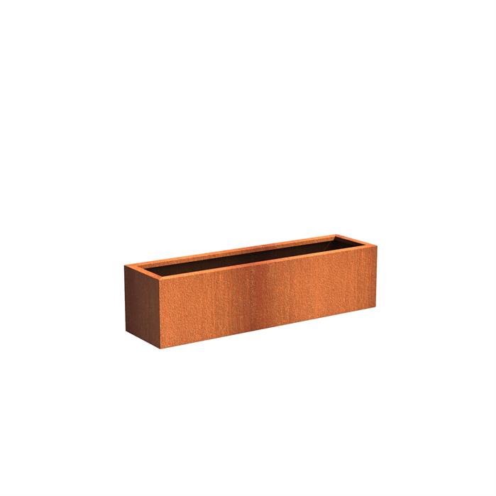 Rektangulær cortenstål 150 x 40 cm højde 40 cm Rektangulær cortenstål 150 x 40 cm højde 40 cm