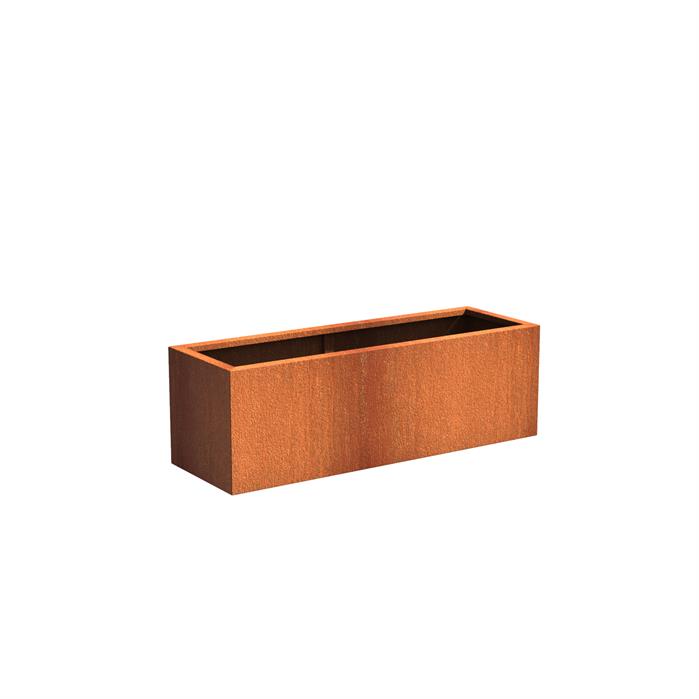 Rektangulær cortenstål 150 x 50 cm højde 50 cm Rektangulær cortenstål 150 x 50 cm højde 50 cm