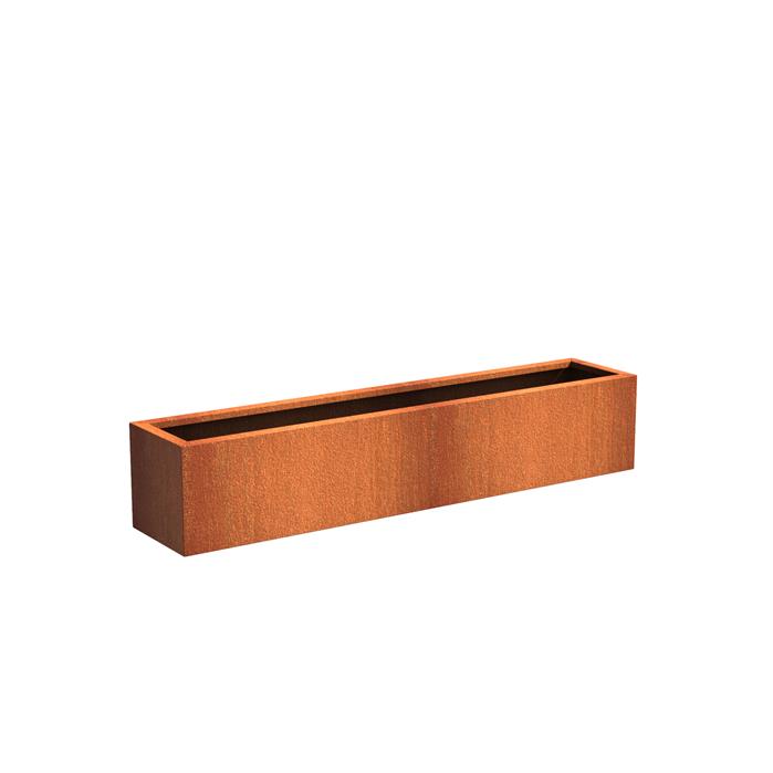 Rektangulær cortenstål 200 x 40 cm højde 40 cm Rektangulær cortenstål 200 x 40 cm højde 40 cm