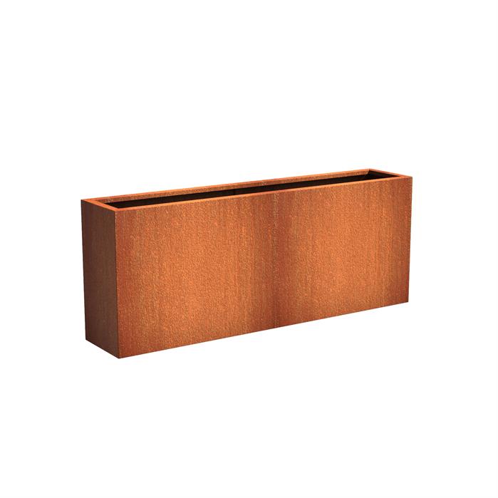 Rektangulær cortenstål 200 x 40 cm højde 80 cm Rektangulær cortenstål 200 x 40 cm højde 80 cm