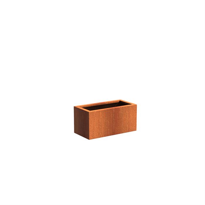 Rektangulær cortenstål 80 x 40 cm højde 40 cm Rektangulær cortenstål 80 x 40 cm højde 40 cm