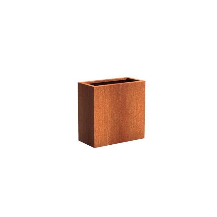 Rektangulær cortenstål 80 x 40 cm højde 80 cm Rektangulær cortenstål 80 x 40 cm højde 80 cm