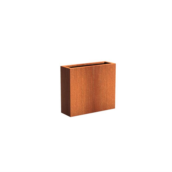 Rektangulær cortenstål 90 x 30 cm højde 80 cm Rektangulær cortenstål 90 x 30 cm højde 80 cm