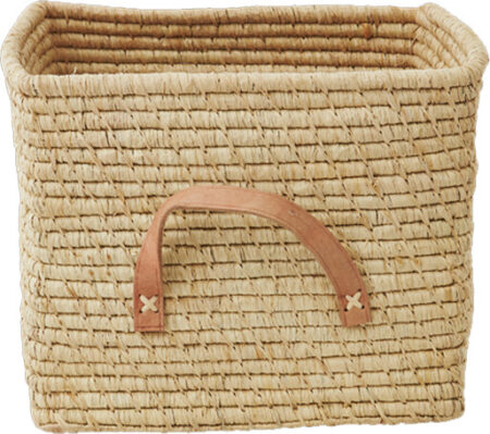 Rice Fletkurv - Firkantet Med Håndtag - Raffia - Naturlig