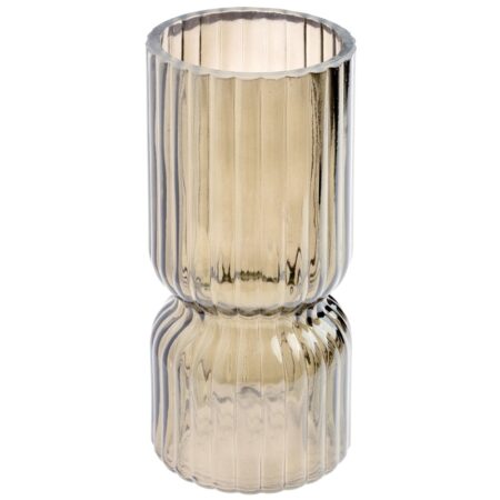 Rillet Glasvase Guld