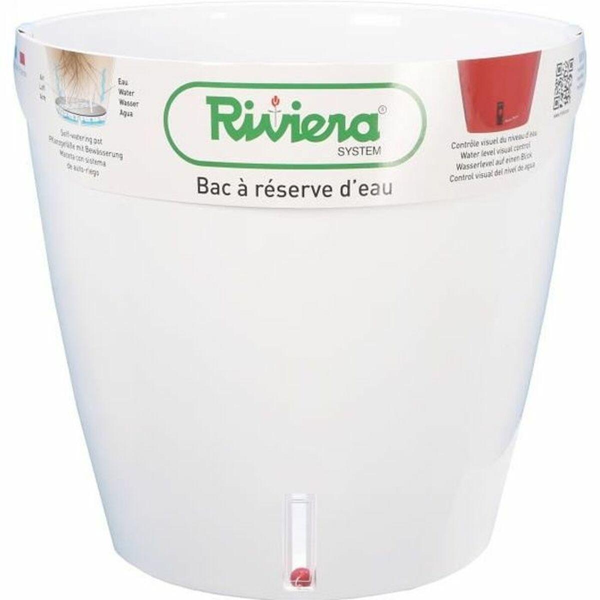 Riviera urtepotte - hvid, cirkulær 30 cm med vandreserve Riviera urtepotte - hvid, cirkulær 30 cm med vandreserve
