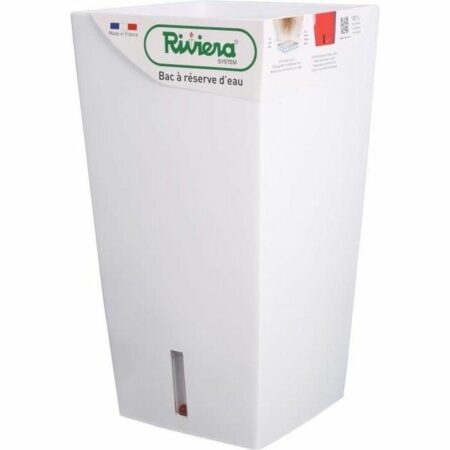 Riviera urtepotte med vandreserve - hvid, 28 × 28 × 52 cm