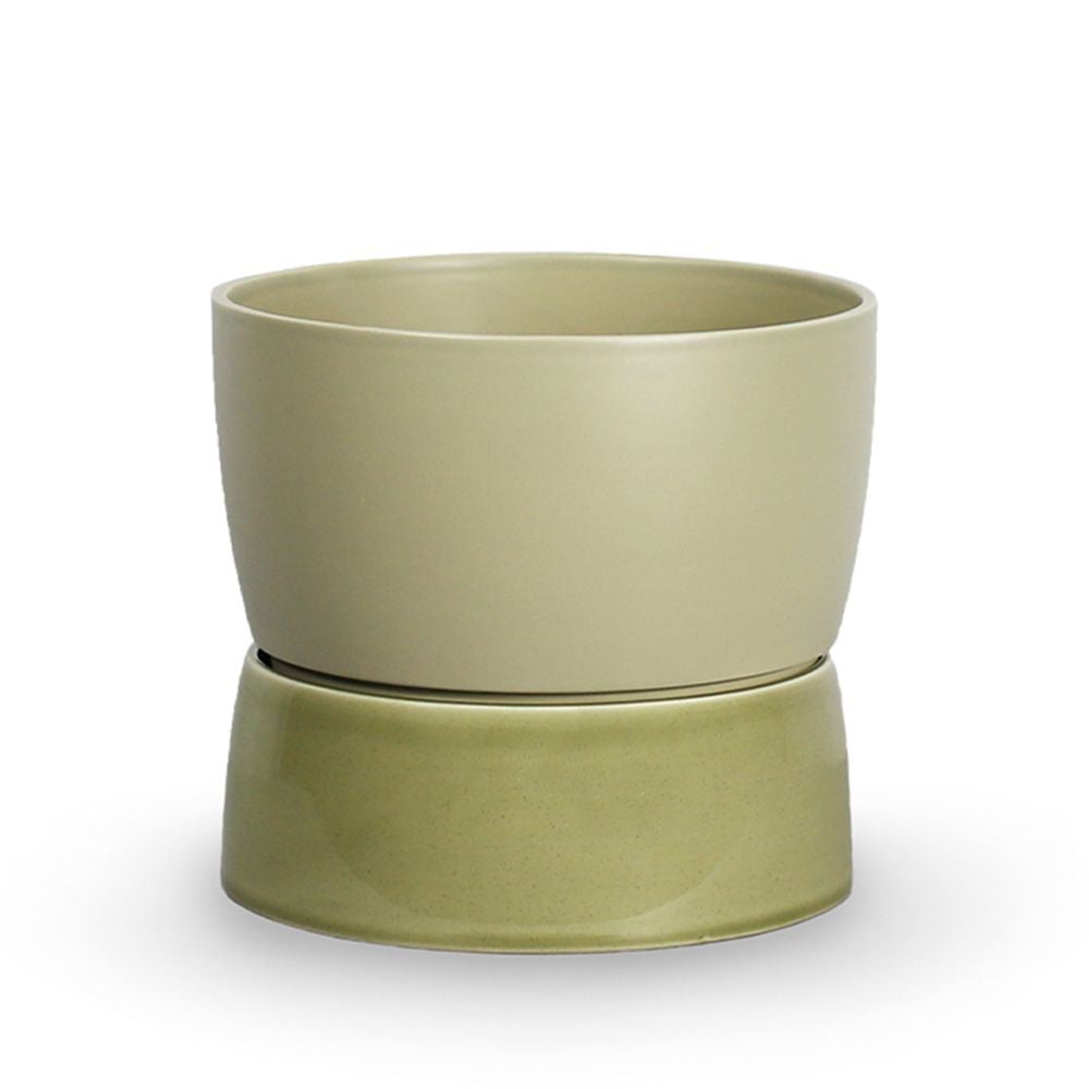 Ro Collection Two Tone Planter Floor Large Ø: 34 cm - Artichoke Green Ro Collection Two Tone Planter Floor Large Ø: 34 cm - Artichoke Green