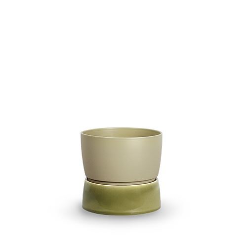 Ro Collection Two Tone Planter Small Ø: 16 cm - Artichoke Green Ro Collection Two Tone Planter Small Ø: 16 cm - Artichoke Green
