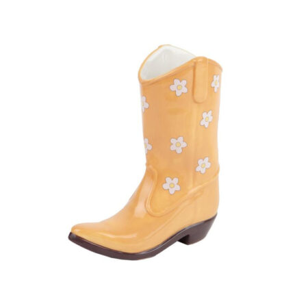 Rodeo Cowboy Boot vase, Gul - H23 cm.