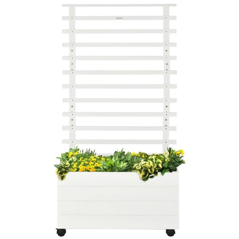 Rootz plantekasse med espalier - 4 hjul - Naturligt træ - Vejrbestandig maling - Hvid - 76 x 30 x 155 cm Rootz plantekasse med espalier - 4 hjul - Naturligt træ - Vejrbestandig maling - Hvid - 76 x 30 x 155 cm