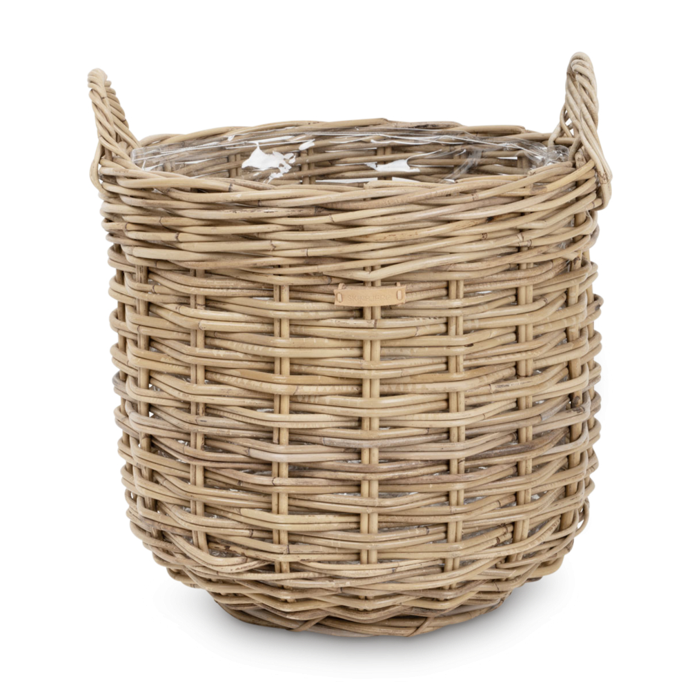 Rund Plantekurv Ø44xH46 i Grå Rattan Rund Plantekurv Ø44xH46 i Grå Rattan