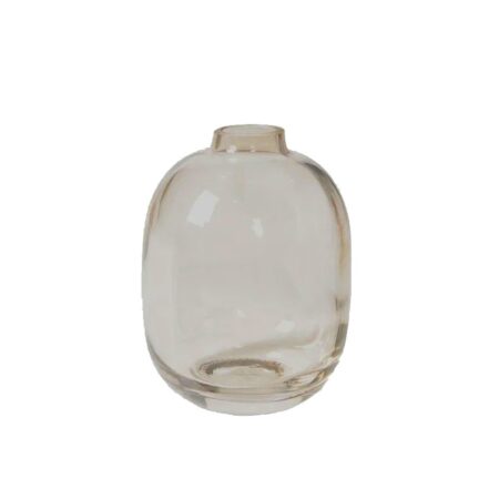 Rund grå glas vase h11cm 251447