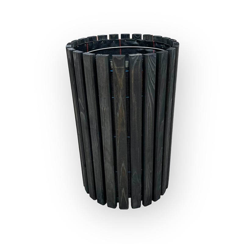 Rundt højbed i sort træ Ø40 H60 cm Rundt højbed i sort træ Ø40 H60 cm