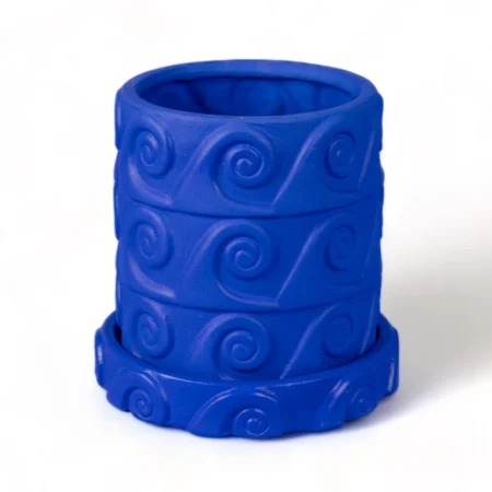 SELETTI - Magna Graecia Onda Vase w/Saucer Blå