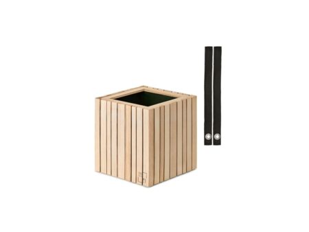 SQUARELY CPH - GrowON & HoldON - Plantekasse - Natural Ash - Black Nylon - W22 x H24 x D22 cm (Straps 38 cm)