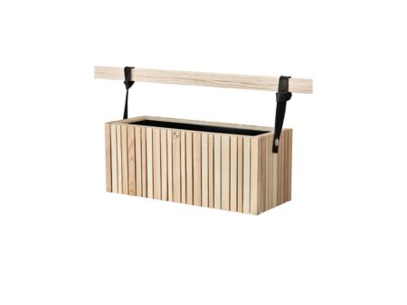 SQUARELY CPH - GrowWIDE & HoldON - Plantekasse - Natural Ash - Black Leather - W60 x H24 x D22 cm (Straps 48 cm)