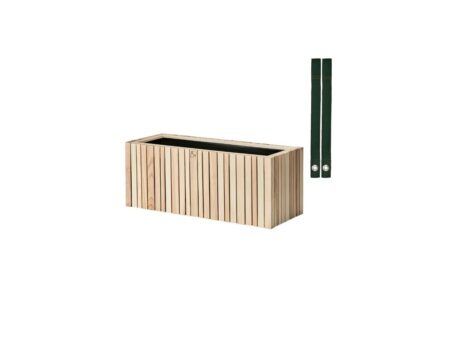 SQUARELY CPH - GrowWIDE & HoldON - Plantekasse - Natural Ash - Dark Green Nylon - W60 x H24 x D22 cm (Straps 48 cm)