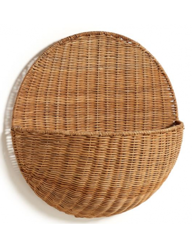 Sæt med 2 vægkurve i rattan Ø40 cm - Brun