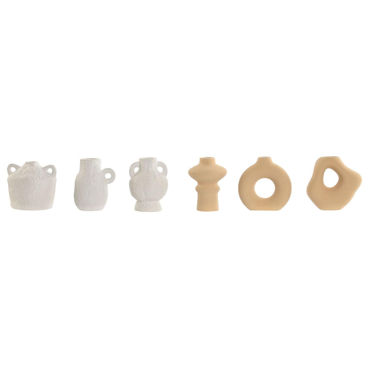 Sæt med 3 Vaser Home ESPRIT Hvid Beige Stentøj 32 X 11,5 X 9 cm (3 Dele) (2 enheder) Sæt med 3 Vaser Home ESPRIT Hvid Beige Stentøj 32 X 11,5 X 9 cm (3 Dele) (2 enheder)