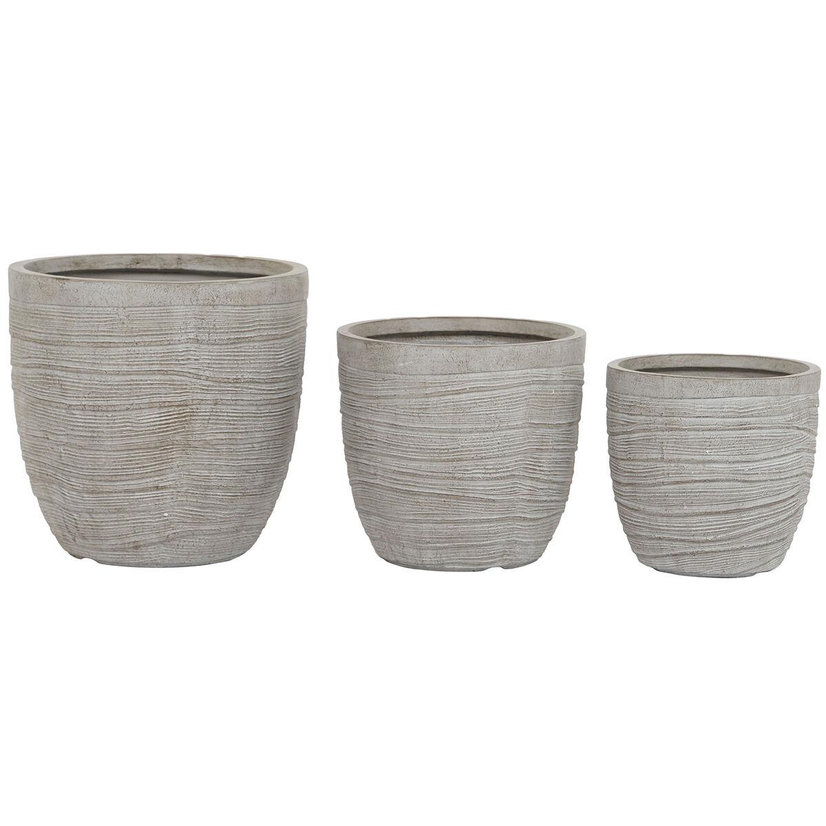 Sæt med urtepotter i glasfiber/magnesium, beige (3 stk.) Sæt med urtepotter i glasfiber/magnesium, beige (3 stk.)
