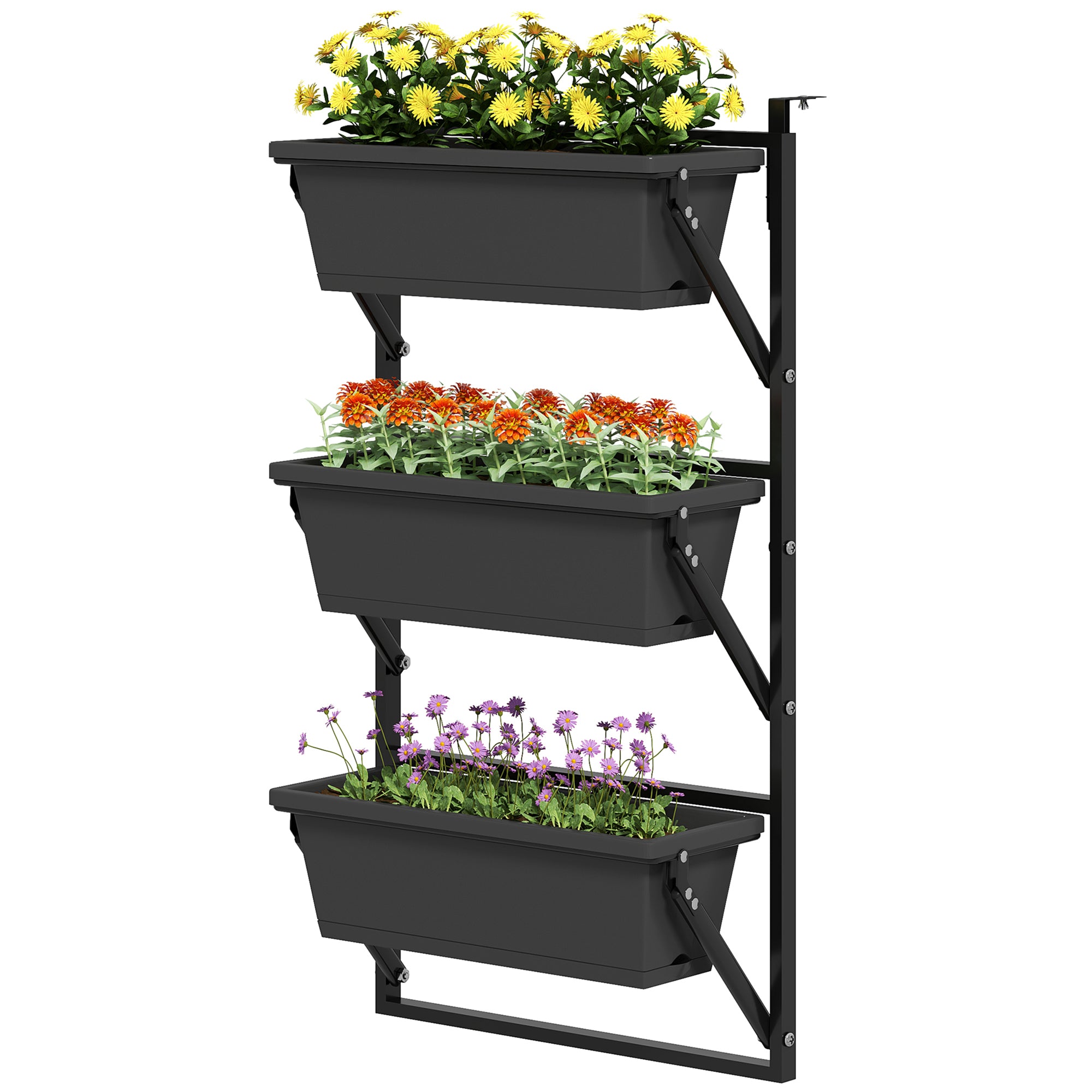 Sæt med urtepotter med huller, 56x42 cm plantepotter, firkantet plantepotte, plastik mørkegrå Sæt med urtepotter med huller, 56x42 cm plantepotter, firkantet plantepotte, plastik mørkegrå