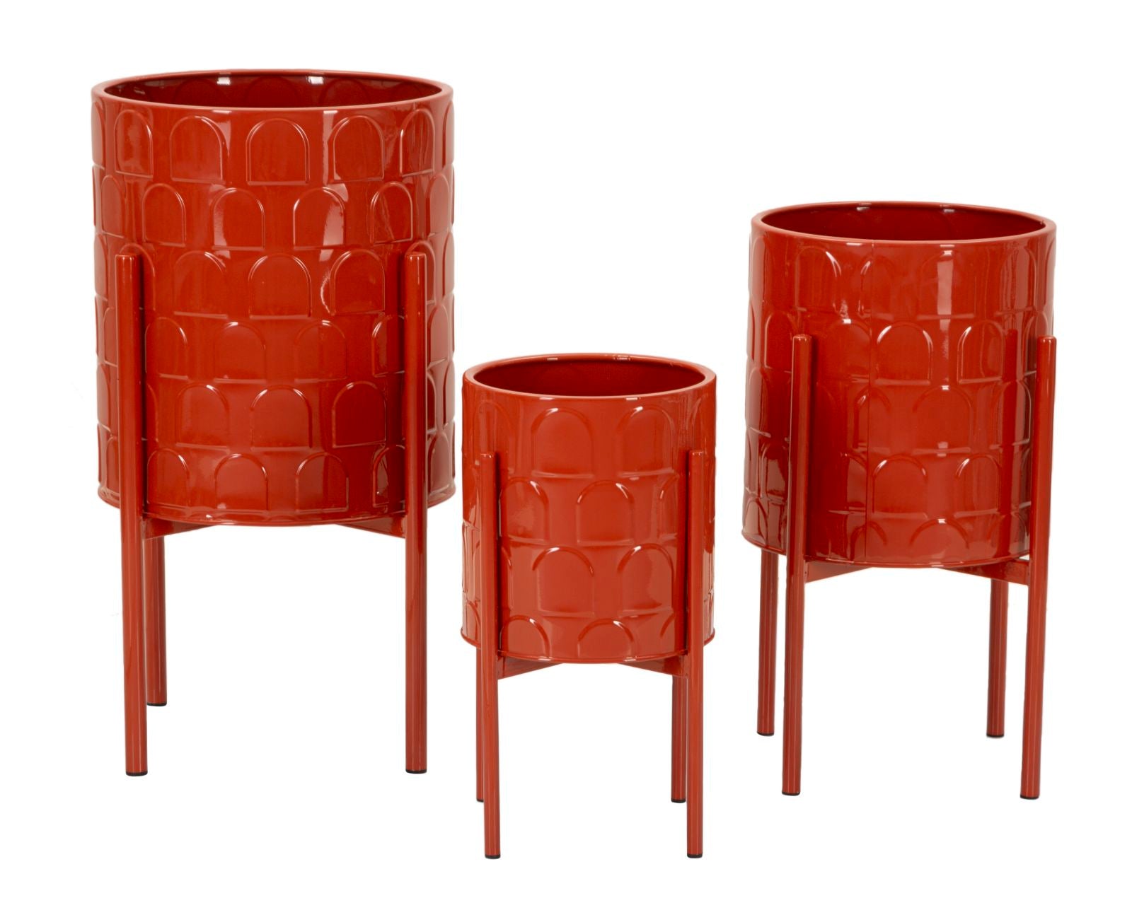 Sæt med vaser i rød, metal - 36x56x5, 30x48x5, 24x37x5 cm Sæt med vaser i rød, metal - 36x56x5, 30x48x5, 24x37x5 cm