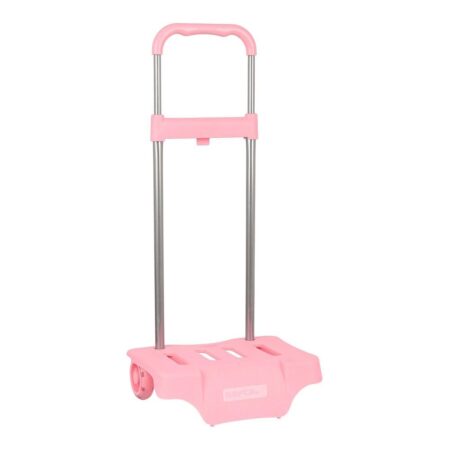 Safta kurv/trolley til skoletaske - lyserød, 23 L (30 × 85 × 23 cm)