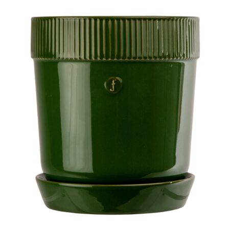 Sagaform Denise krukke med fad Ø14 cm Grøn