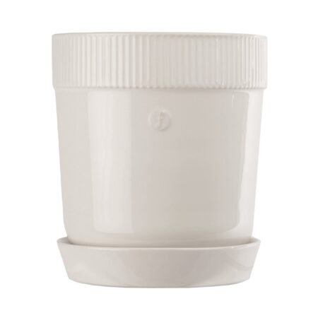 Sagaform Denise krukke med fad Ø14 cm Hvid