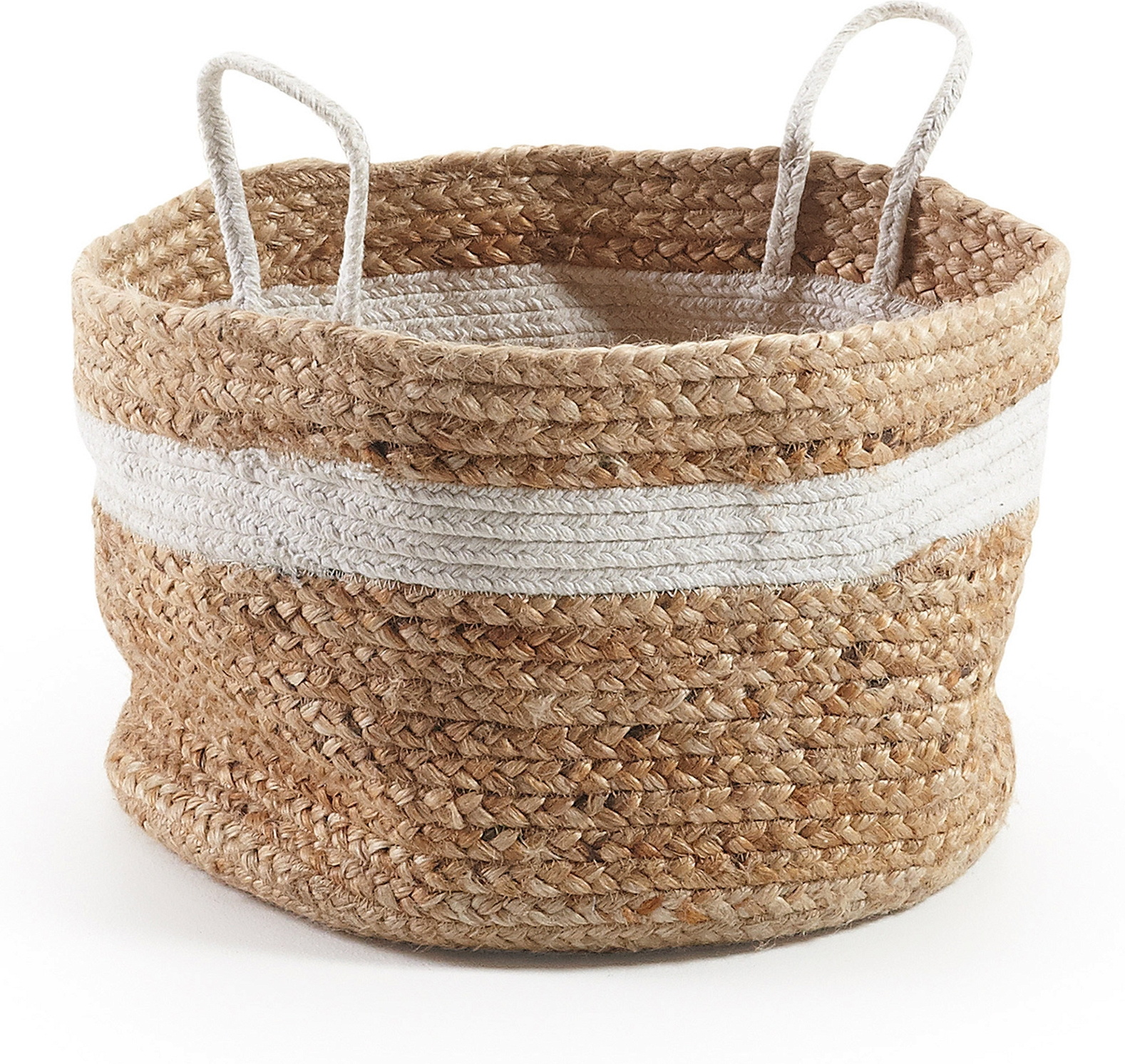 Saht, Kurv, natur/hvid, H30x40x40 cm Saht, Kurv, natur/hvid, H30x40x40 cm