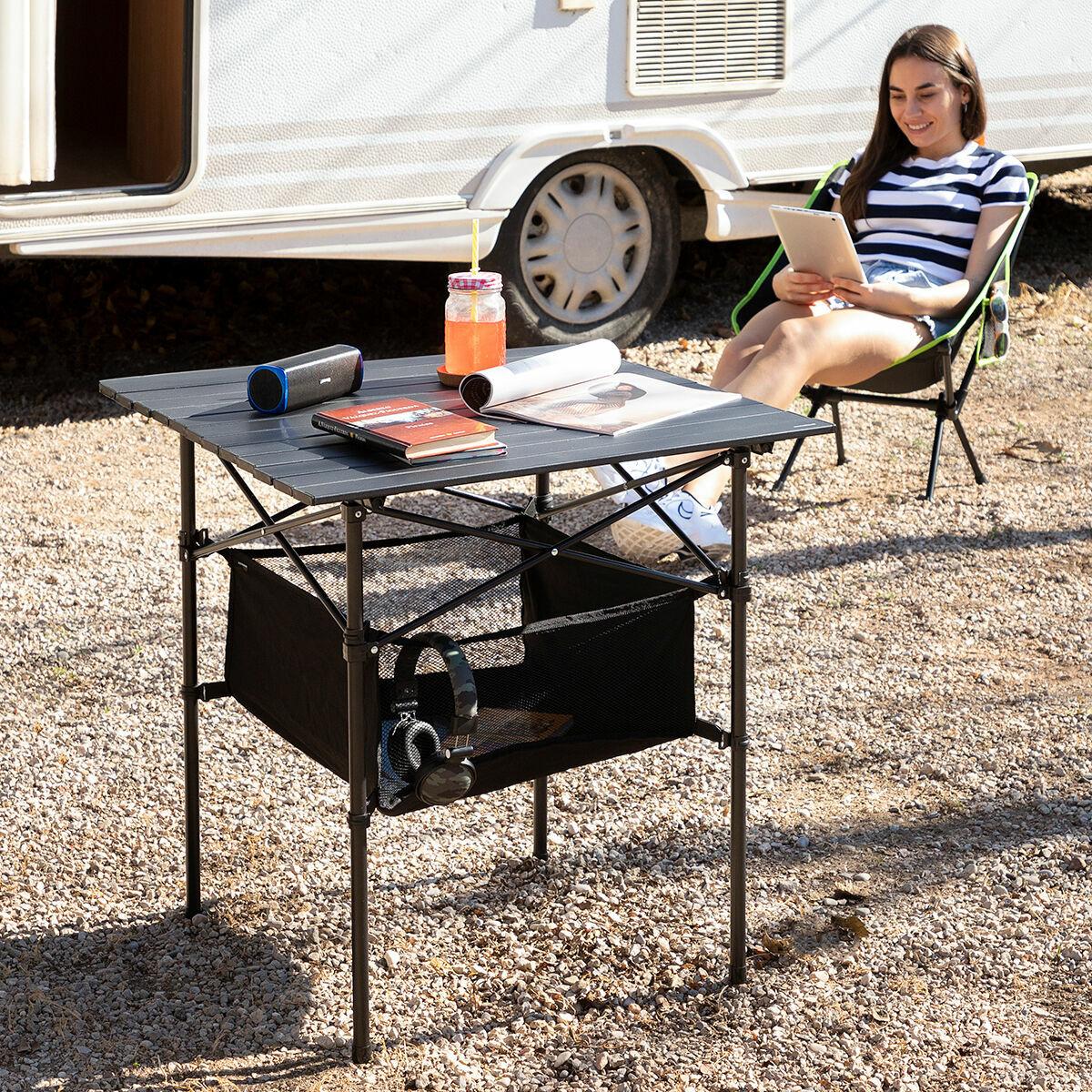 Sammenklappeligt campingbord med kurv og betræk Folble InnovaGoods Sammenklappeligt campingbord med kurv og betræk Folble InnovaGoods