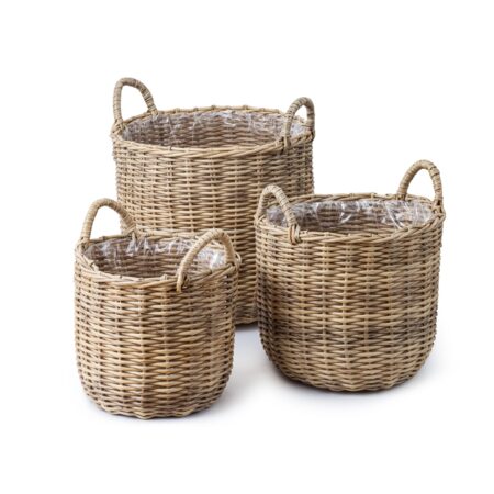 Scandinavian Collection - Rattan plantekurve - Natur - Sæt af 3