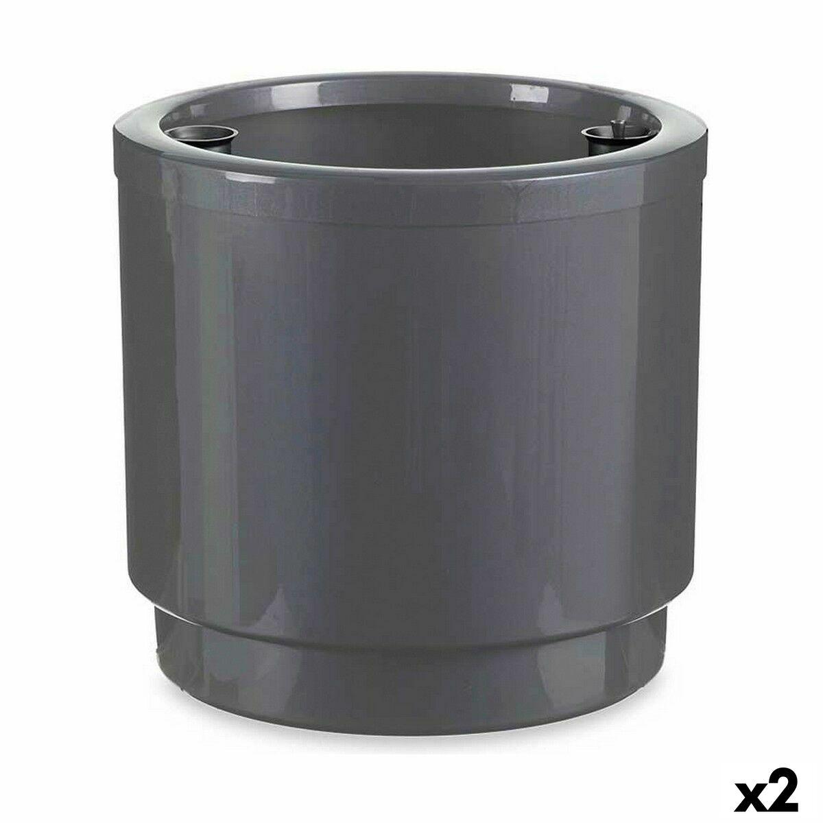 Selvvandende krukke Ibergarden - sølv, polypropylen, 40 l (2 stk) Selvvandende krukke Ibergarden - sølv, polypropylen, 40 l (2 stk)