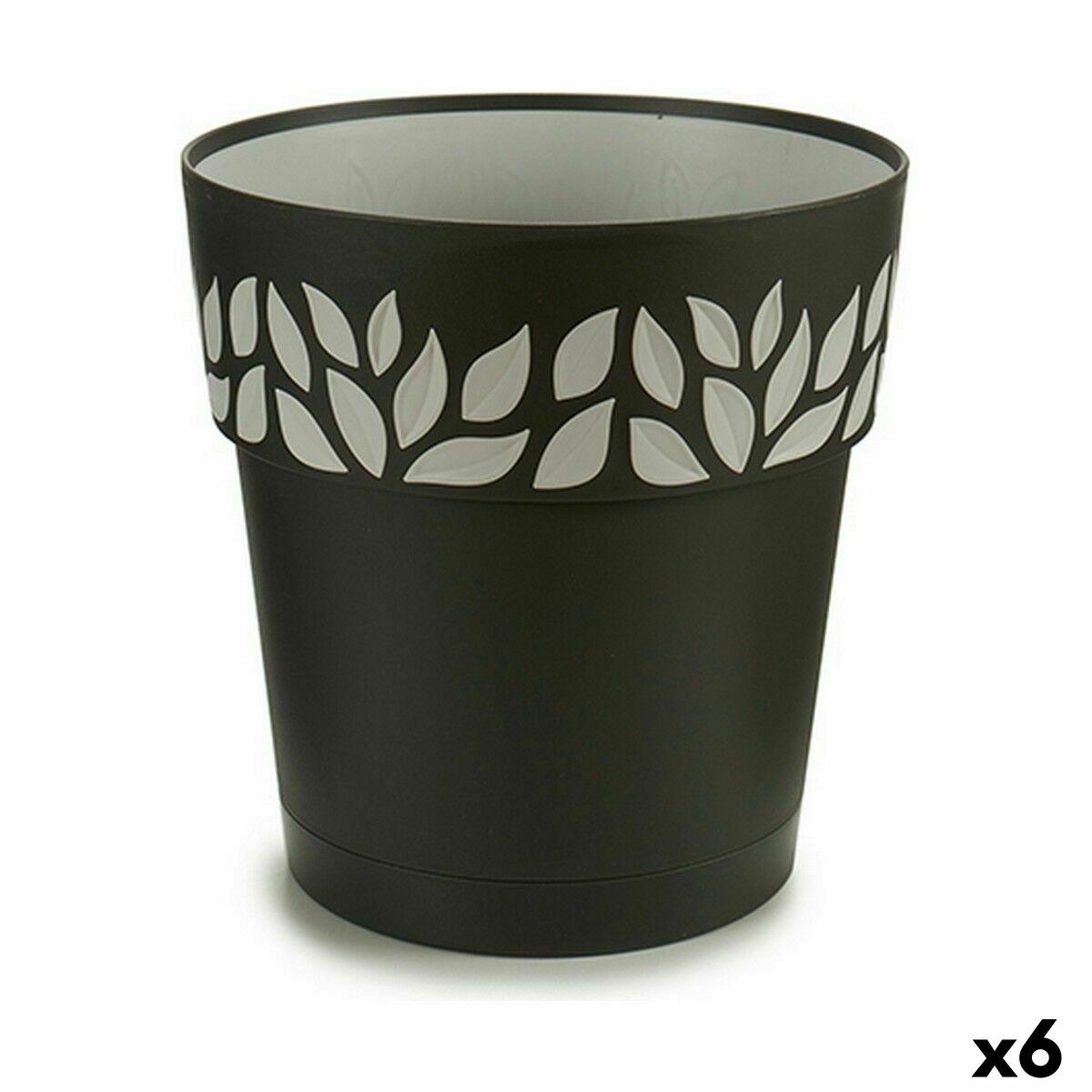 Selvvandende krukke Stefanplast Cloe antracit 25 cm (6 stk) Selvvandende krukke Stefanplast Cloe antracit 25 cm (6 stk)