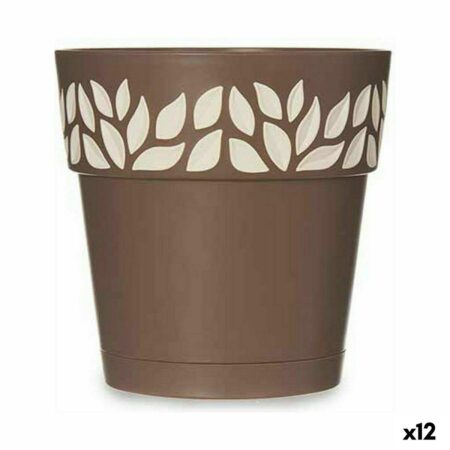 Selvvandende krukke Stefanplast Cloe - brun plast, 15 × 15 × 15 cm (12 stk.)