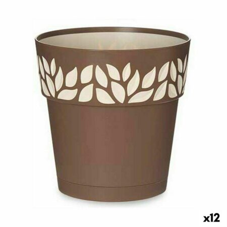 Selvvandende krukke Stefanplast Cloe brun plast 19 cm - 12 stk.