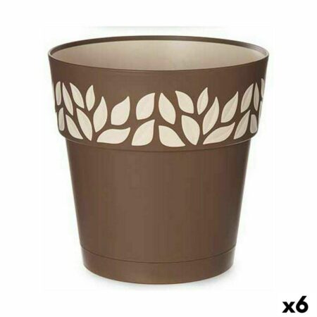 Selvvandende krukke Stefanplast Cloe - brun plastik 25 × 25 × 25 cm (6 stk.)