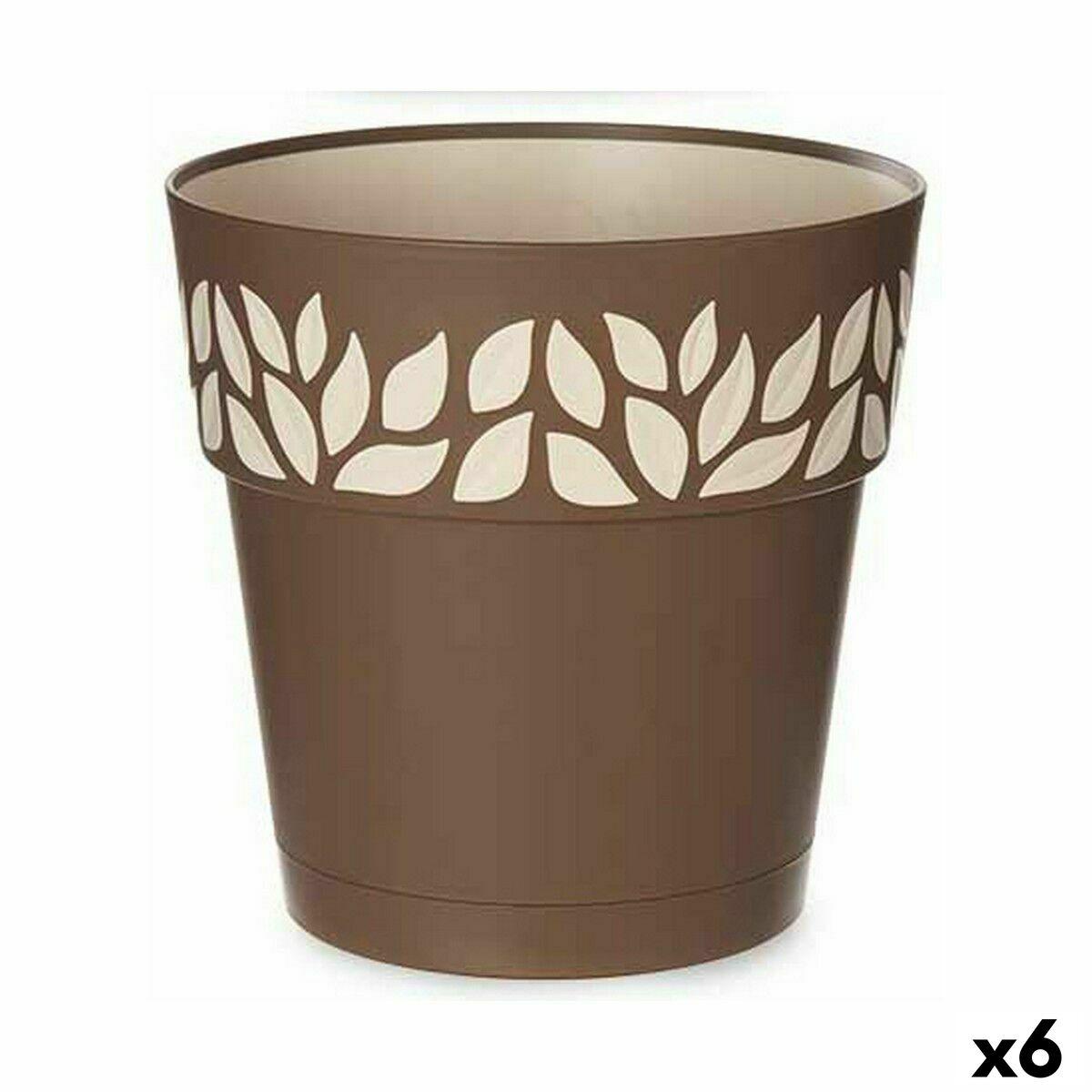 Selvvandende krukke Stefanplast Cloe - brun plastik 25 × 25 × 25 cm (6 stk.) Selvvandende krukke Stefanplast Cloe - brun plastik 25 × 25 × 25 cm (6 stk.)