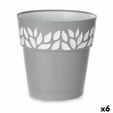 Selvvandende krukke Stefanplast Cloe - grå plast, 29 × 29 × 29 cm (6 stk.)