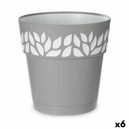 Selvvandende krukke Stefanplast Cloe - grå plastik 25×25×25 cm (6 stk.)