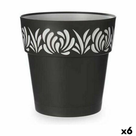 Selvvandende krukke Stefanplast Gaia - antracit, 29 × 29 × 29 cm (6 stk.)