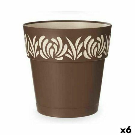 Selvvandende krukke Stefanplast Gaia - brun plastik 29 × 29 × 29 cm (6 stk.)