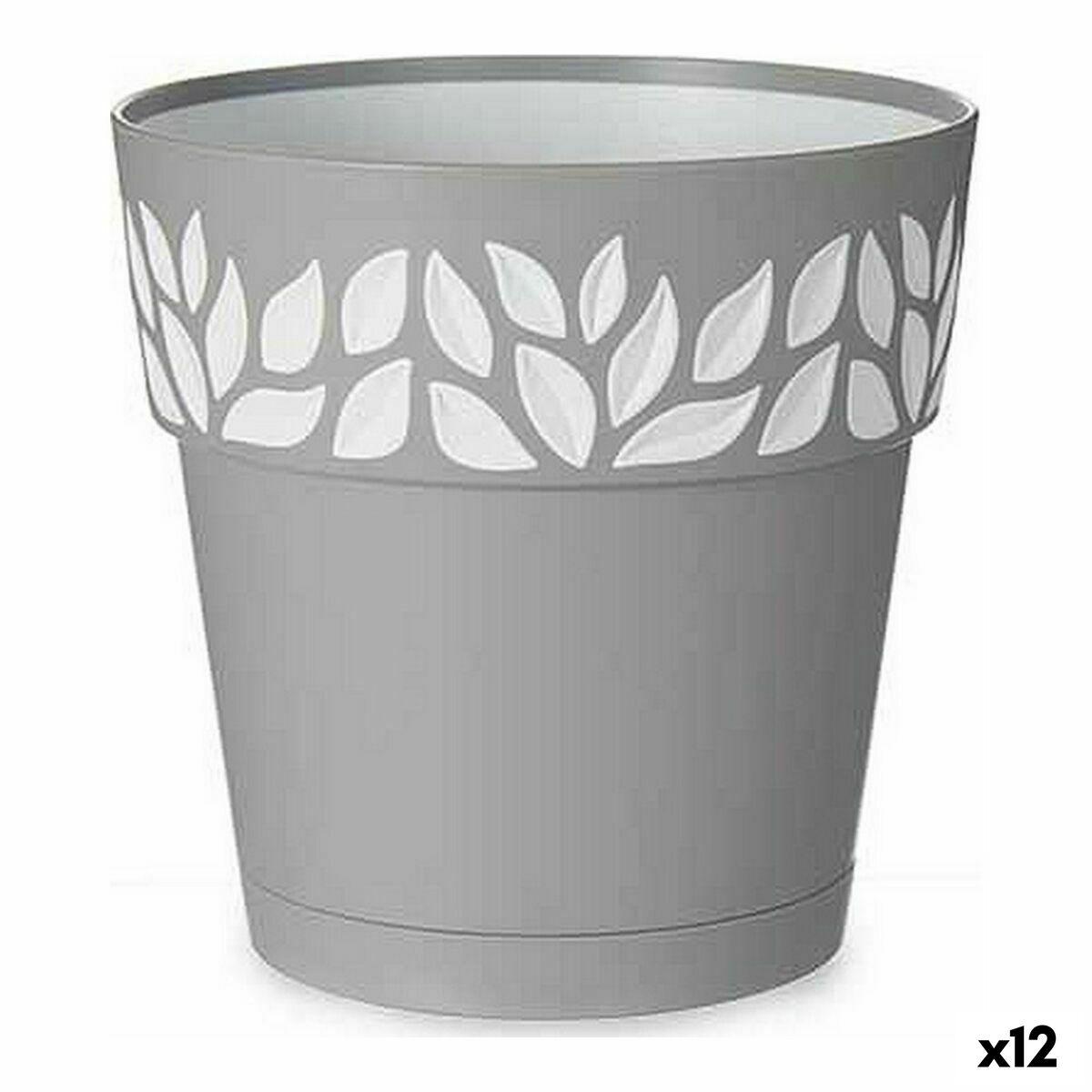 Selvvandende krukke Stefanplast - grå/hvid plast, 15×15×15 cm (12 stk.) Selvvandende krukke Stefanplast - grå/hvid plast, 15×15×15 cm (12 stk.)