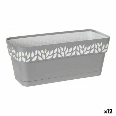 Selvvandende planter Stefanplast Cloe 13,3 x 12,3 x 29,3 cm Grå Hvid Plastik (12 enheder)